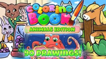 Coloring Book: Animals Edition - 90 drawings cover image