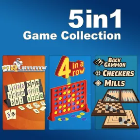 5in1 Game Collection: MyRummy® + 4 in a row + Backgammon + Checkers + Mills cover image