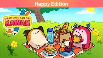 DRAW AND COLOR: KAWAII Happy Edition cover image