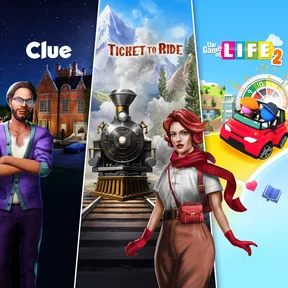 Ticket to Ride®, Clue and The Game of Life 2 – Classic Board Game Bundle cover image