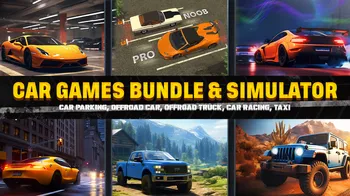 CAR GAMES BUNDLE & SIMULATOR - CAR PARKING, OFFROAD CAR, OFFROAD TRUCK, CAR RACING, TAXI cover image