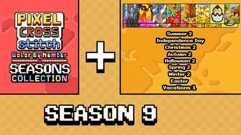 Pixel Cross Stitch Color by Number Seasons Collection Season 9 cover image