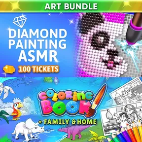 Diamond Painting ASMR & Coloring Book: Art Bundle cover image