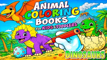 Animal Coloring Books for Kids & Toddlers - Dinosaurs cover image